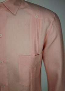 GUAYABERA CLASICA LINO IRLANDES SLIM FIT MANGA LARGA SALMON