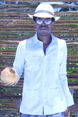 GUAYABERA CLASICA SLIM FIT LINO IRLANDÉS MANGA LARGA